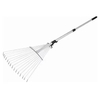 15 Teeth Telescopic Garden Rake with Handle 0.6mm Thickness Aluminum Handle Garden Steel Rake