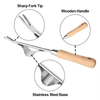  Garden Weeder Taproot Manual Hand Weeder Stainless Steel Weed Remover with Ashtree Wood Handle