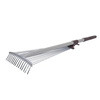 15 Teeth Telescopic Garden Rake with Handle 0.6mm Thickness Aluminum Handle Garden Steel Rake