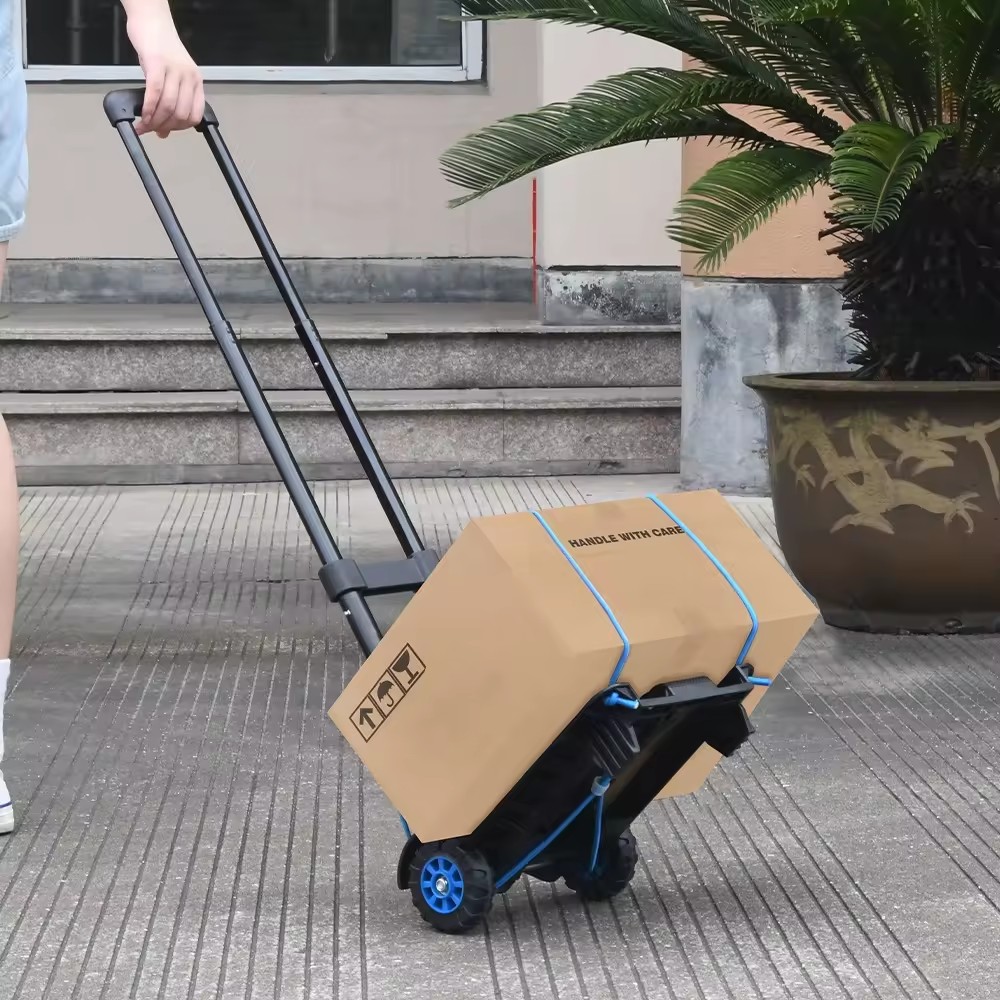 Telescopic 110 Pound Capacity Mini Trolley Portable Folding Hand Truck Foldable Luggage Carts