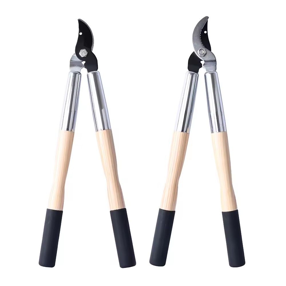 1080g Weight 4mm Thickness Upper Blade Garden Hedge Lopper Ash Willow Wooden Handle Lopper