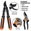 2 Pieces Pruning Shear Gardening Hand Bypass Secateurs Lopper Shear Set