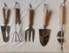 6pcs Gardening Hand Tool Set Wooden Handle Garden Tools Kit with Folding Stool Bag
