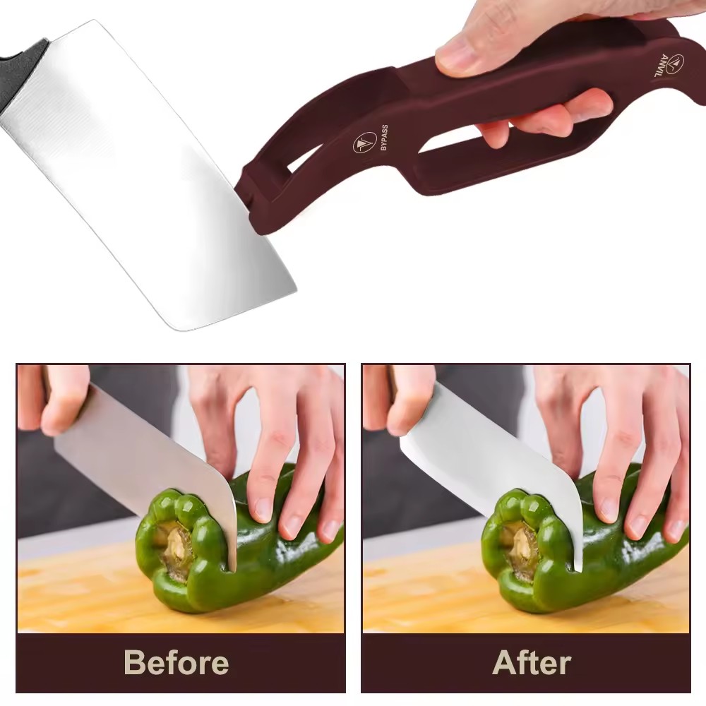 Dual Solution Carbide Alloy Blade Sharpener Anvil And Bypass 24.5cm Length Manual Knife Sharpener