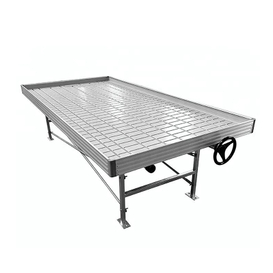 Greenhouse Hydroponic Grow Table Ebb And Flow Rolling Bench Mobile Grow Rack