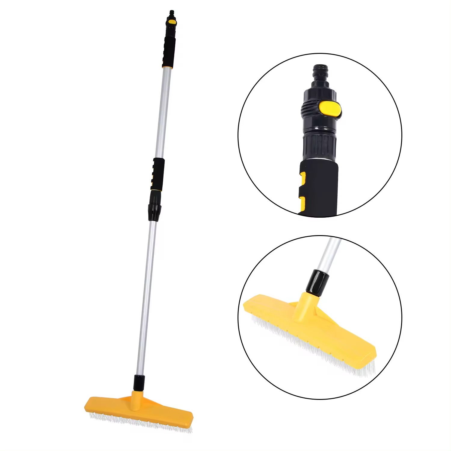 Water Flow Brush Multifunctional Floor Artificial Grass Brush Telescope Cleaning Brush for Garden Lawn