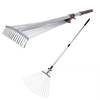 15 Teeth Telescopic Garden Rake with Handle 0.6mm Thickness Aluminum Handle Garden Steel Rake