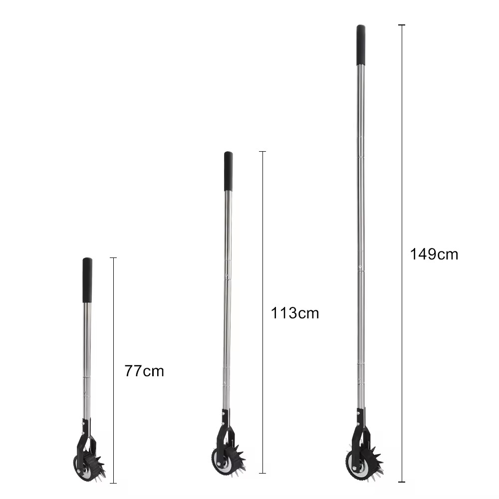 Stainless Steel Adjustable 4 Sections Garden Rolling Manual Lawn Edger Wheel Rotary Edger