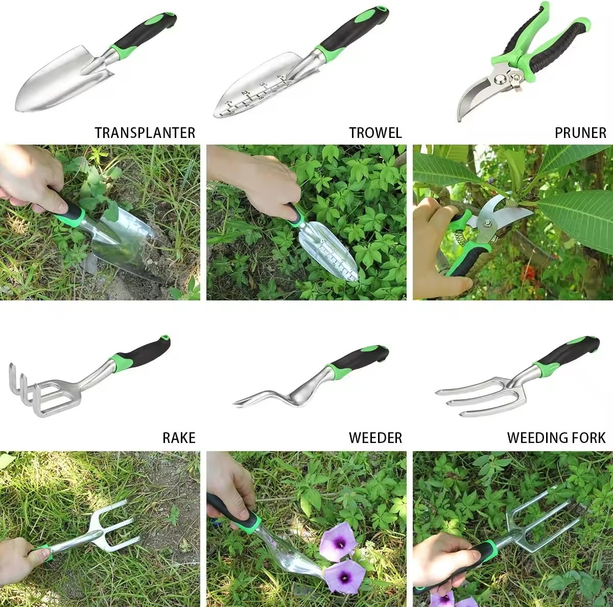 5pcs Gardening Tools And Equipment Set Aluminium Alloy Floral Garden Tools Small Home Garden Trowel Set