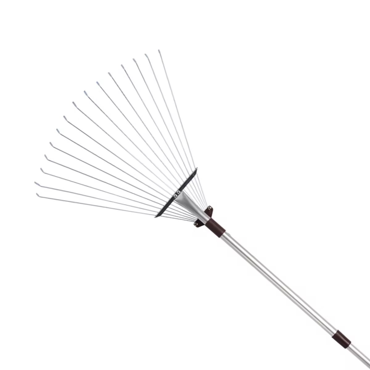 15 Teeth Telescopic Garden Rake with Handle 0.6mm Thickness Aluminum Handle Garden Steel Rake
