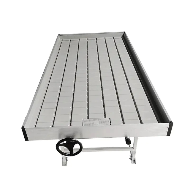 Ebb And Flow Hydroponics Table Cultivating Using Movable Benches