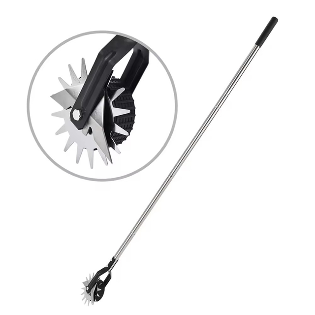 Stainless Steel Adjustable 4 Sections Garden Rolling Manual Lawn Edger Wheel Rotary Edger