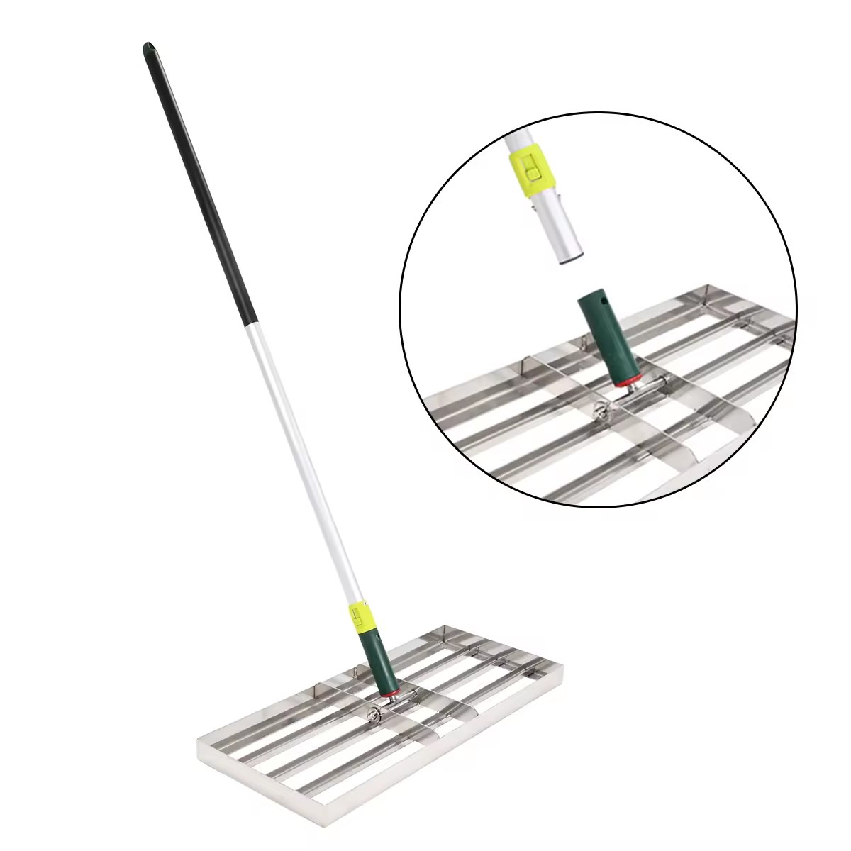 Heavy Duty Effort Saving Stainless Steel Wide Lawn Leveling Tool Soil Dirt Surfaces Leveler Rake for Yard Garden
